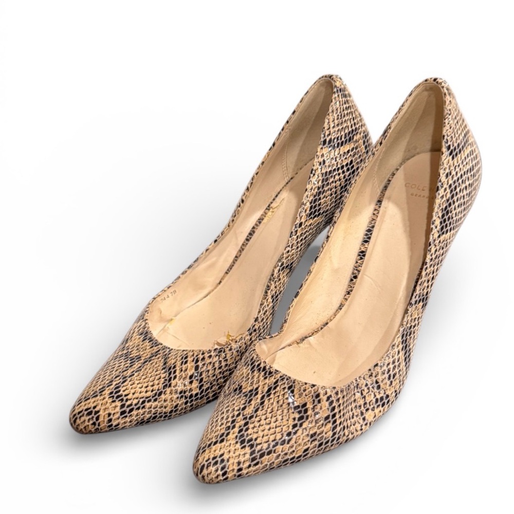 Cole Haan Beige Snakeskin Heels 7 B